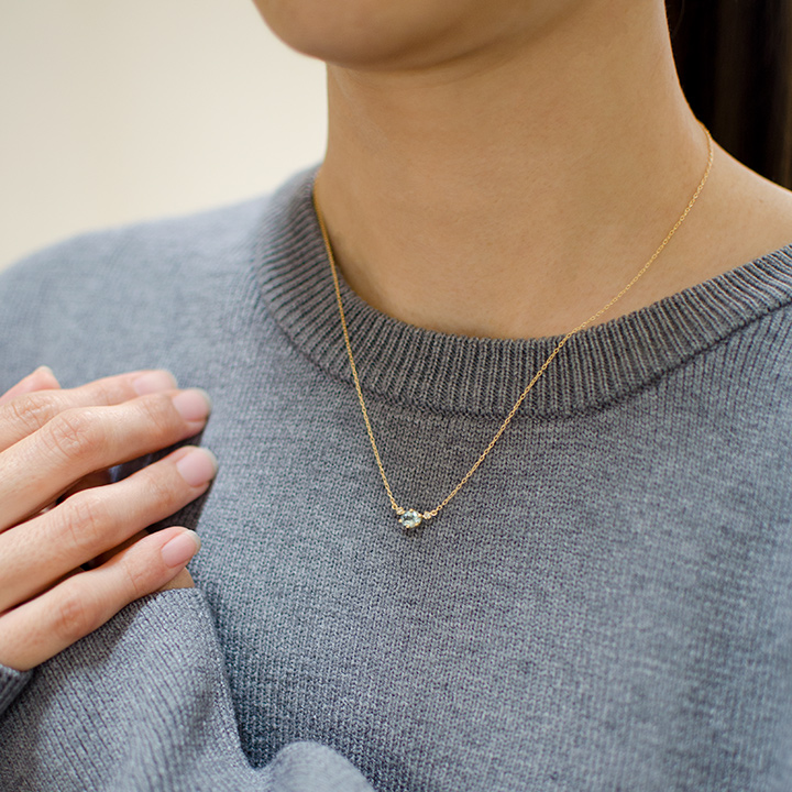 umu -アム- FINE JEWELRY STUIDIOK18 アクアマリン ダイヤモンド ネックレス 「sovrana」pn0906_i3.jpg