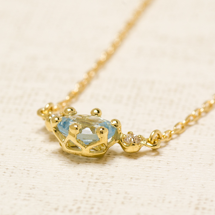 K18 アクアマリン ダイヤモンド ネックレス 「sovrana」[商品