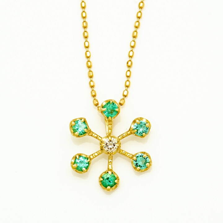umu -アム- FINE JEWELRY STUIDIOK18 エメラルド ダイヤモンド ペンダントトップ 「neve」pn0920_m.jpg