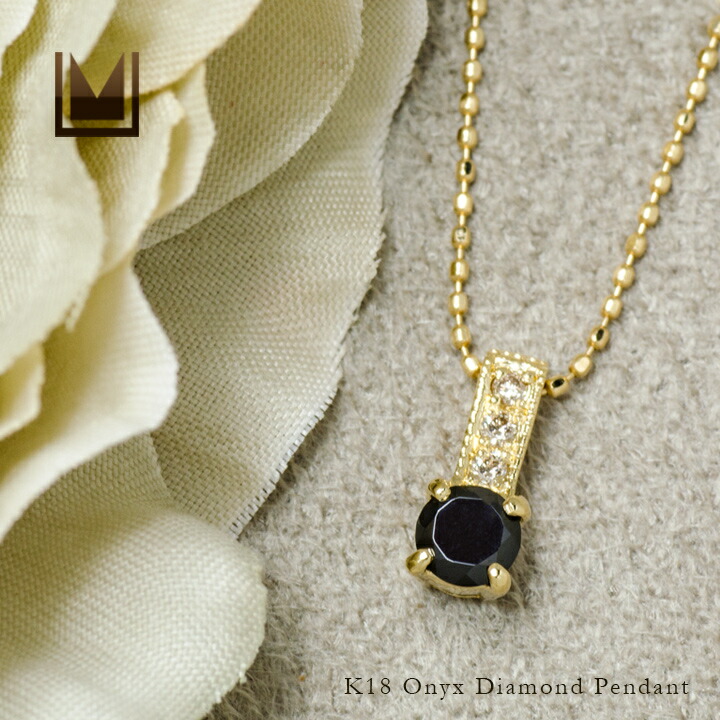 umu -アム- FINE JEWELRY STUIDIOオニキス ダイヤモンド ペンダントトップ 「fiorito」pn0929_1.jpg