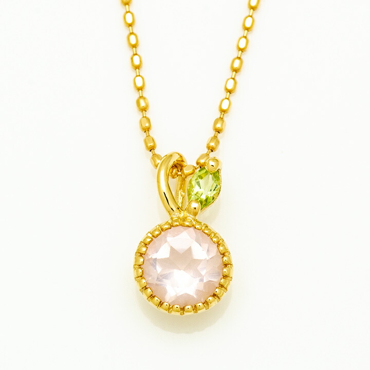 umu -アム- FINE JEWELRY STUIDIOローズクォーツ ペリドット ペンダントトップ 「burrona」pn0932_m.jpg
