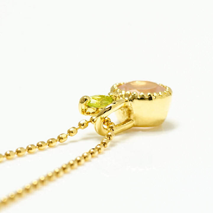 umu -アム- FINE JEWELRY STUIDIOローズクォーツ ペリドット ペンダントトップ 「burrona」pn0932_s.jpg