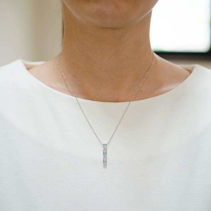 umu -アム- FINE JEWELRY STUIDIOアクアマリン ダイヤモンド ペンダントトップ 「lucente」pn0937_i2.jpg