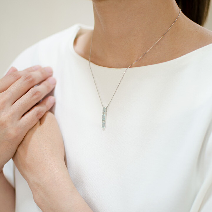 umu -アム- FINE JEWELRY STUIDIOアクアマリン ダイヤモンド ペンダントトップ 「lucente」pn0937_i3.jpg