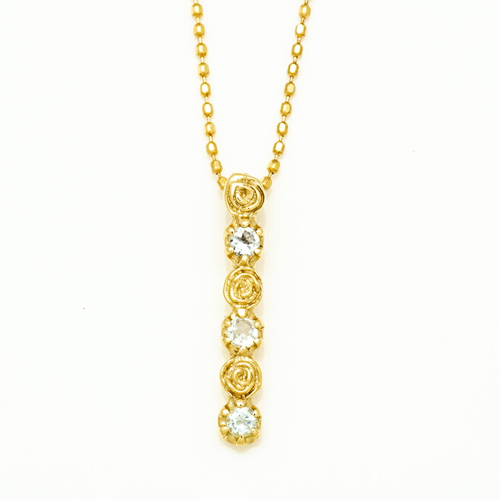 umu -アム- FINE JEWELRY STUIDIOアクアマリン バラモチーフ ペンダントトップ 「rosa」pn0938_m.jpg