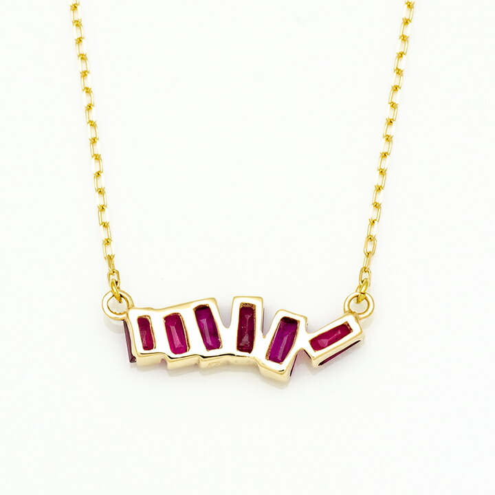 umu -アム- FINE JEWELRY STUIDIOバゲット ルビー ネックレス 「melegrane」pn0947_u.jpg