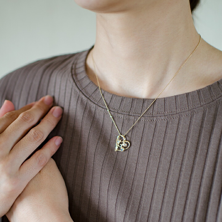 umu -アム- FINE JEWELRY STUIDIOアクアマリン オープンハート ペンダントトップpn0953_i3.jpg