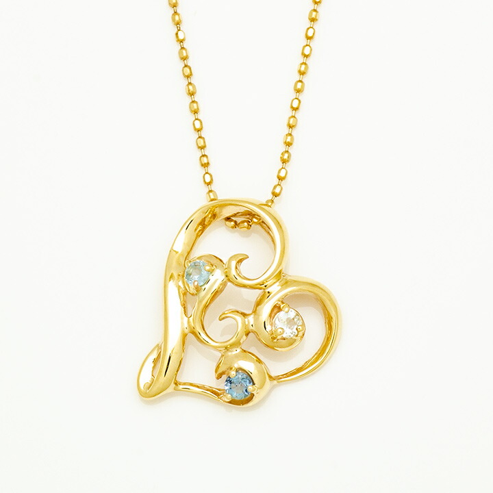 umu -アム- FINE JEWELRY STUIDIOアクアマリン オープンハート ペンダントトップpn0953_m.jpg