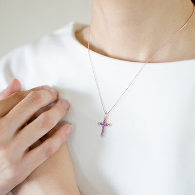 umu -アム- FINE JEWELRY STUIDIOアメシスト クロスモチーフ ペンダントトップpn0954_i3.jpg