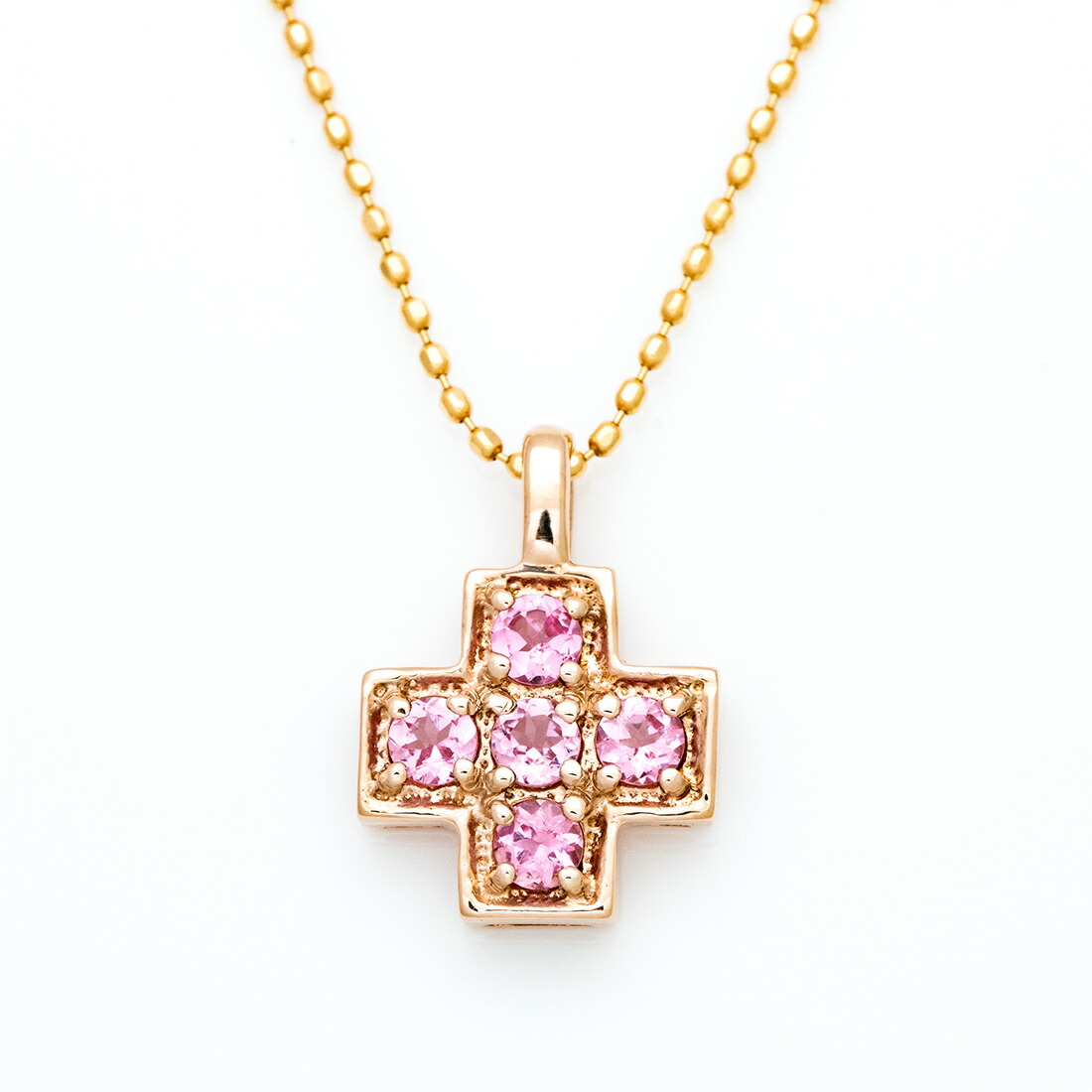 umu -アム- FINE JEWELRY STUIDIOピンクトルマリン クロスモチーフ ペンダントトップpn0978_m.jpg
