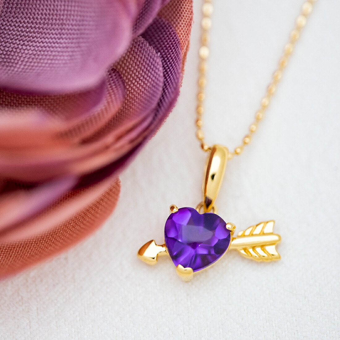 umu -アム- FINE JEWELRY STUIDIOアメシスト ハートアローモチーフ ペンダントトップpn0979_1.jpg