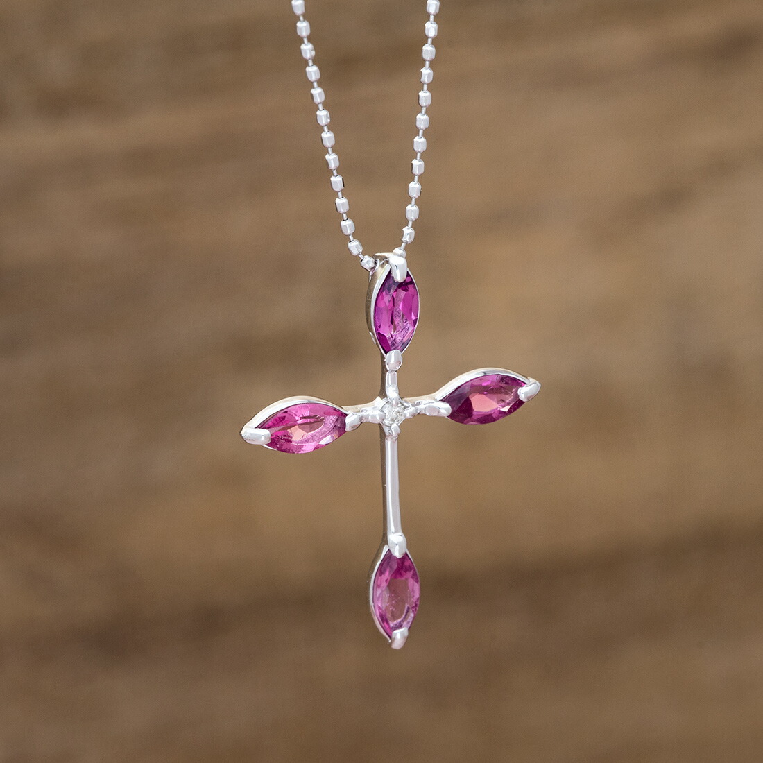 umu -アム- FINE JEWELRY STUIDIOピンクトルマリン ダイヤモンド クロスモチーフ ペンダントトップpn0985_kanban2.jpg