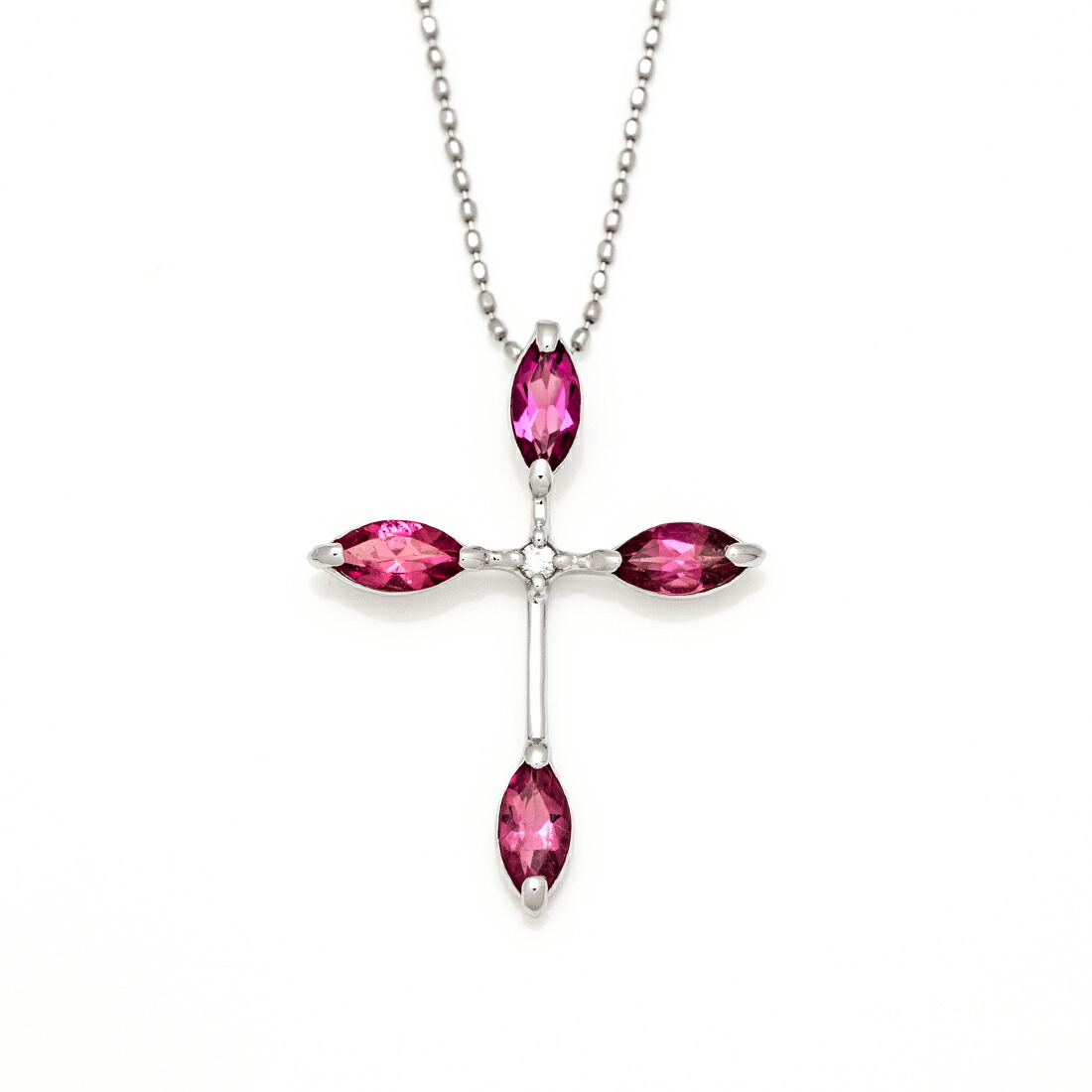 umu -アム- FINE JEWELRY STUIDIOピンクトルマリン ダイヤモンド クロスモチーフ ペンダントトップpn0985_m.jpg