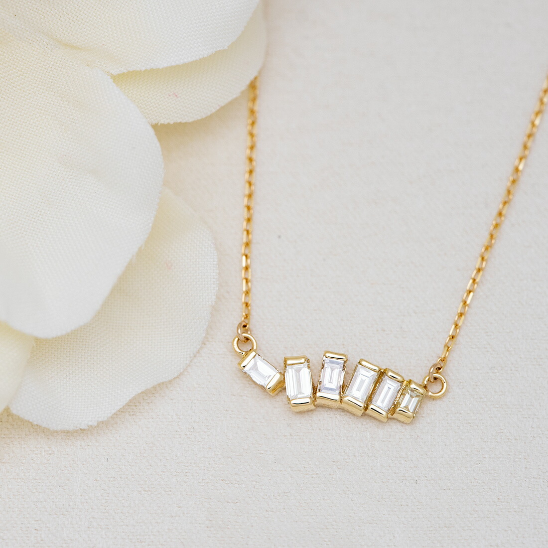 umu -アム- FINE JEWELRY STUIDIOバゲット ダイヤモンド ネックレス 「melegrane」pn1005_1.jpg