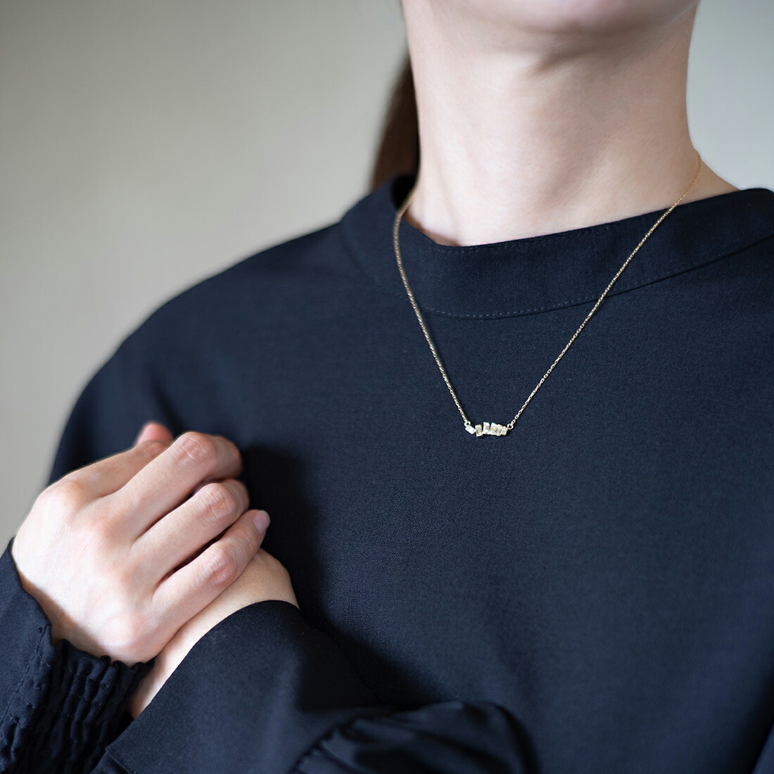 umu -アム- FINE JEWELRY STUIDIOバゲット ダイヤモンド ネックレス 「melegrane」pn1005_i3.jpg