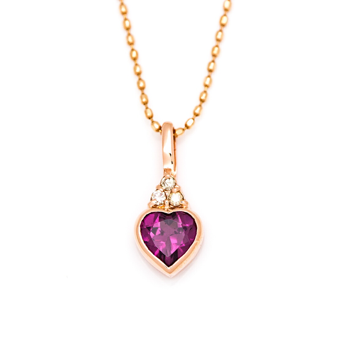 umu -アム- FINE JEWELRY STUIDIOロードライトガーネット ダイヤモンド ハート ペンダントトップpn1008_m.jpg