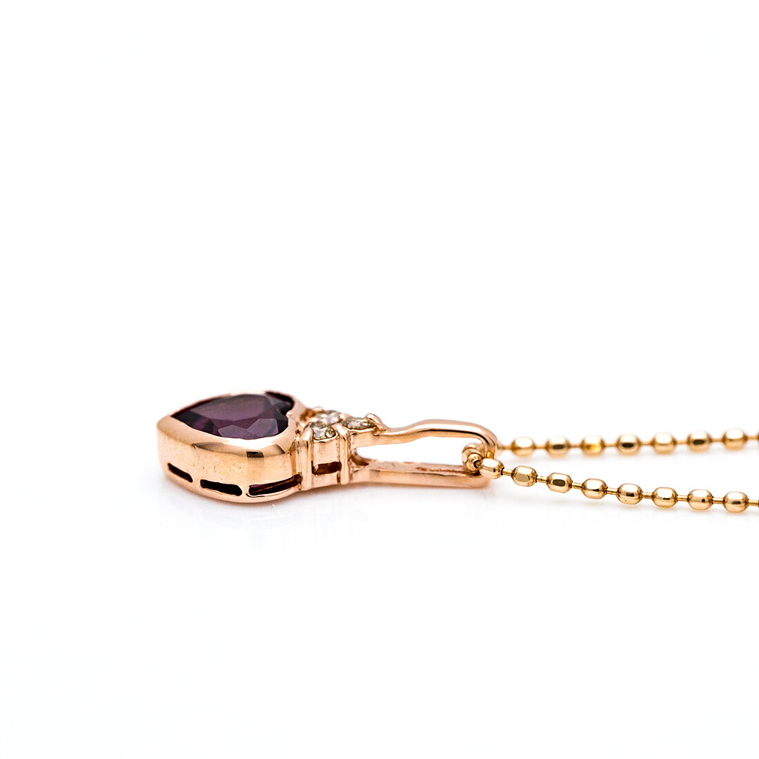 umu -アム- FINE JEWELRY STUIDIOロードライトガーネット ダイヤモンド ハート ペンダントトップpn1008_s.jpg