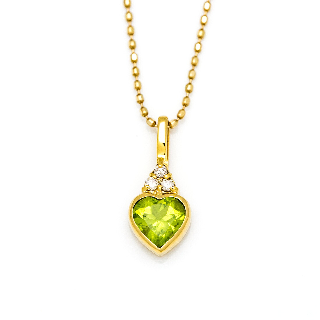 umu -アム- FINE JEWELRY STUIDIOペリドット ダイヤモンド ハート ペンダントトップpn1009_m.jpg