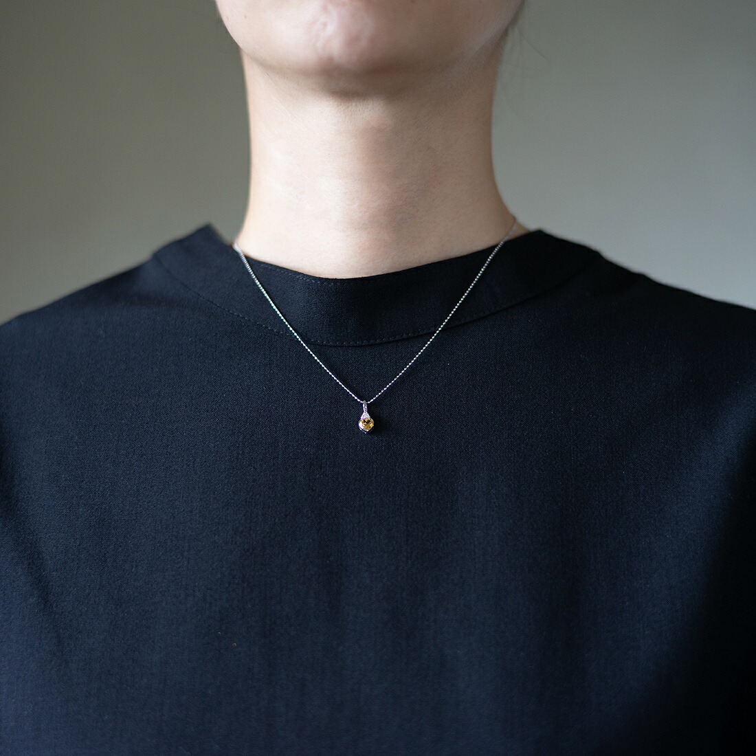 umu -アム- FINE JEWELRY STUIDIOシトリン ダイヤモンド ハート ペンダントトップpn1010_i2.jpg