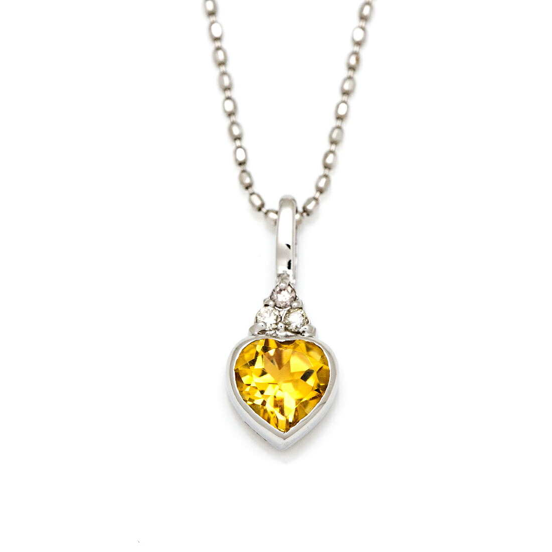 umu -アム- FINE JEWELRY STUIDIOシトリン ダイヤモンド ハート ペンダントトップpn1010_m.jpg