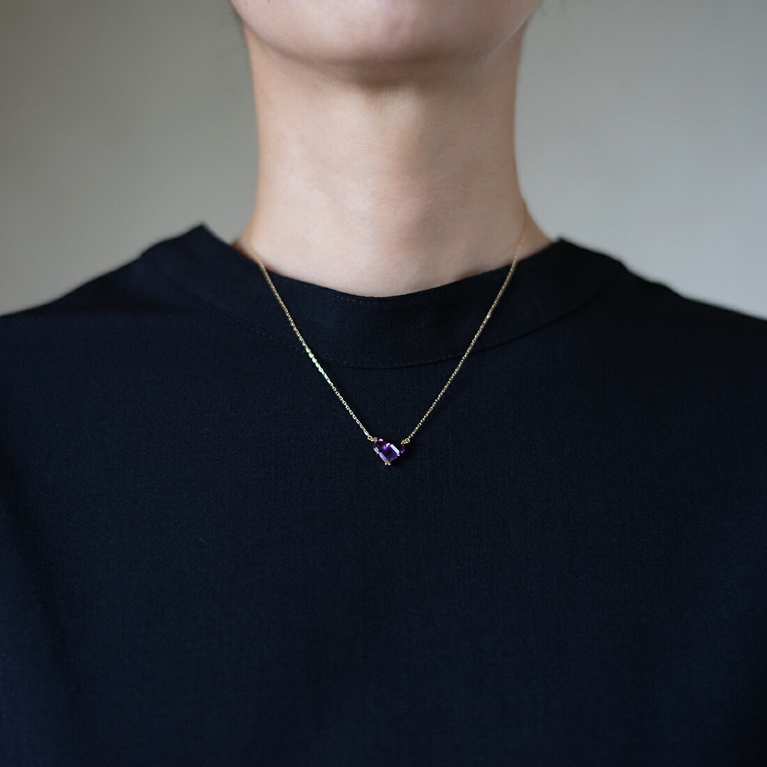 umu -アム- FINE JEWELRY STUIDIO | アメシスト ハートネックレス 「affetto」 | 画像[pn1019_i2.jpg]