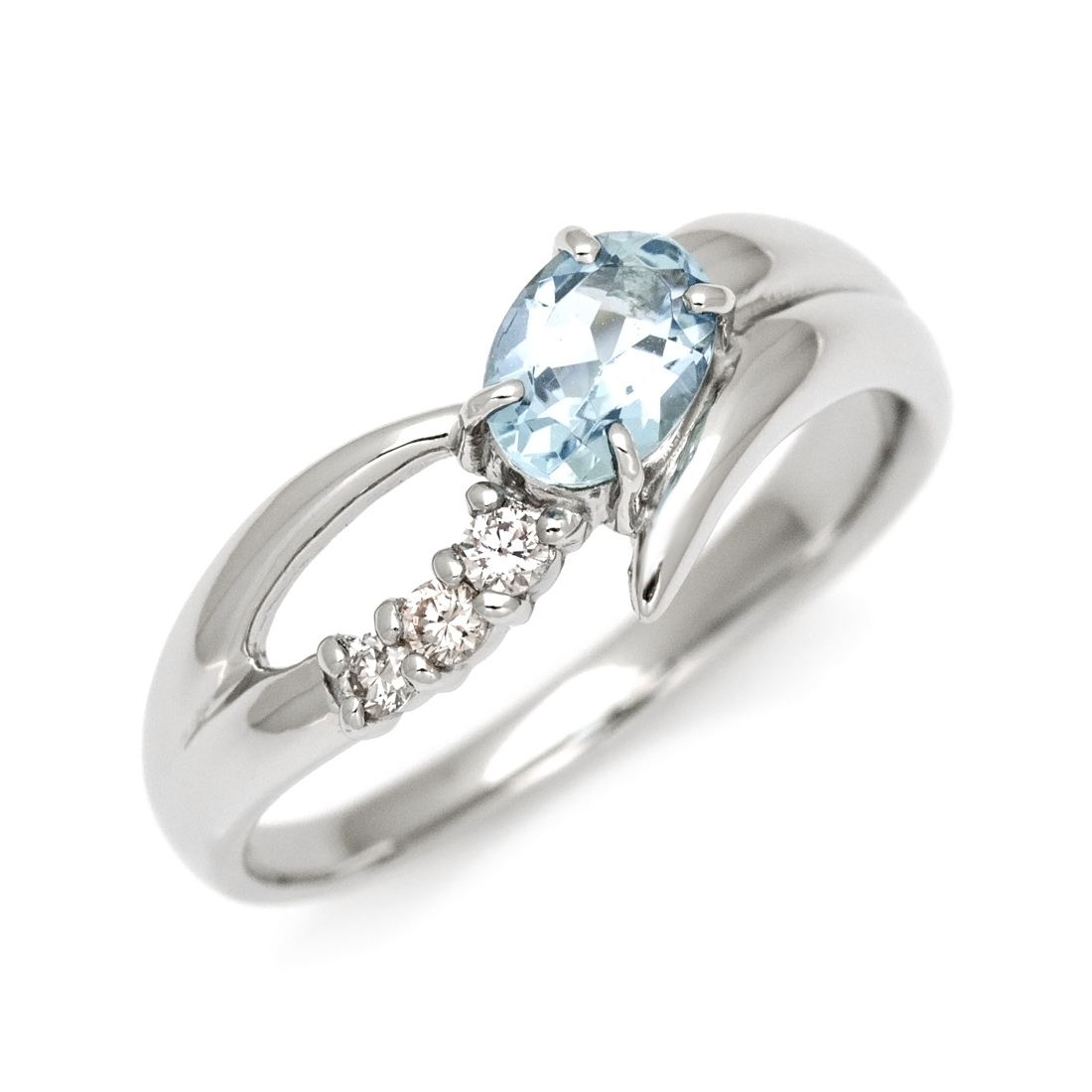 【新品】アクアマリン ダイヤモンド リング ♡ K18YG #16 K18 アクアマリン ダイヤモンド リング[商品番号:RG0007] | umu -アム
