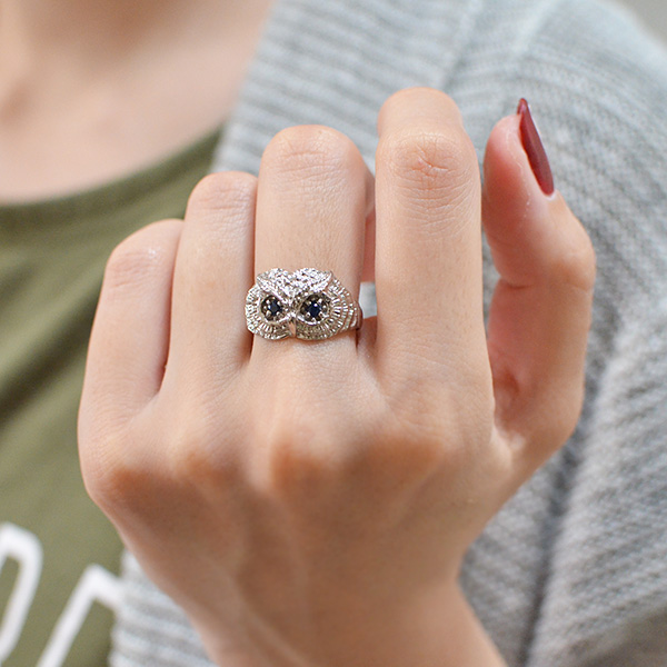 umu -アム- FINE JEWELRY STUIDIOブルーサファイア フクロウ リングrg0046_i2.jpg