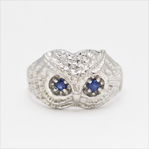 umu -アム- FINE JEWELRY STUIDIOブルーサファイア フクロウ リングrg0046_m.jpg