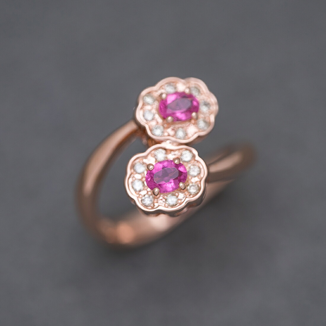 umu -アム- FINE JEWELRY STUIDIOピンクトルマリン ダイヤモンド フラワーモチーフ リングrg0053_kanban2.jpg