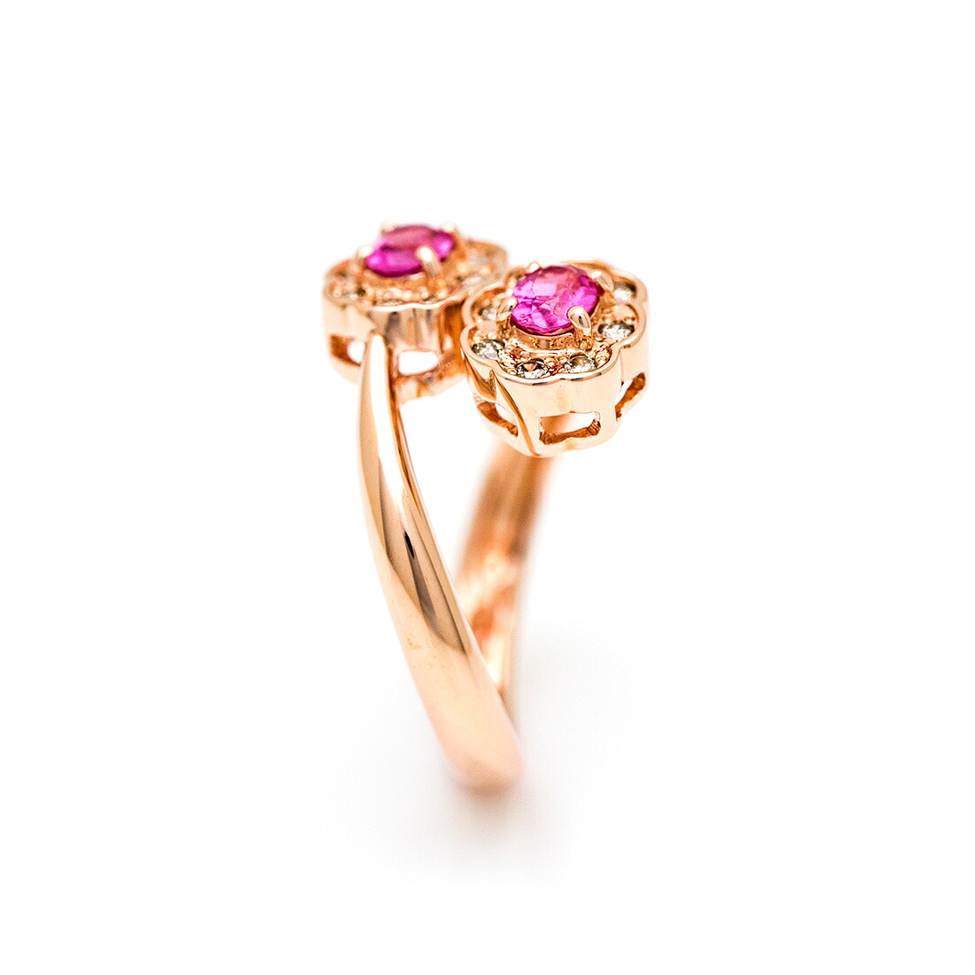 umu -アム- FINE JEWELRY STUIDIOピンクトルマリン ダイヤモンド フラワーモチーフ リングrg0053_y.jpg