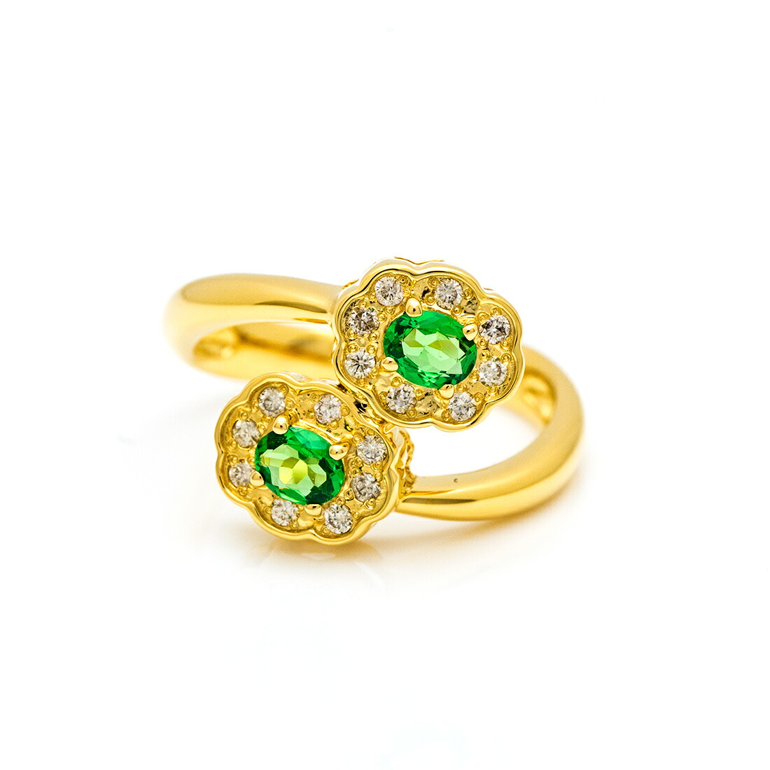 umu -アム- FINE JEWELRY STUIDIOグリーンガーネット ダイヤモンド フラワーモチーフ リングrg0060_m.jpg