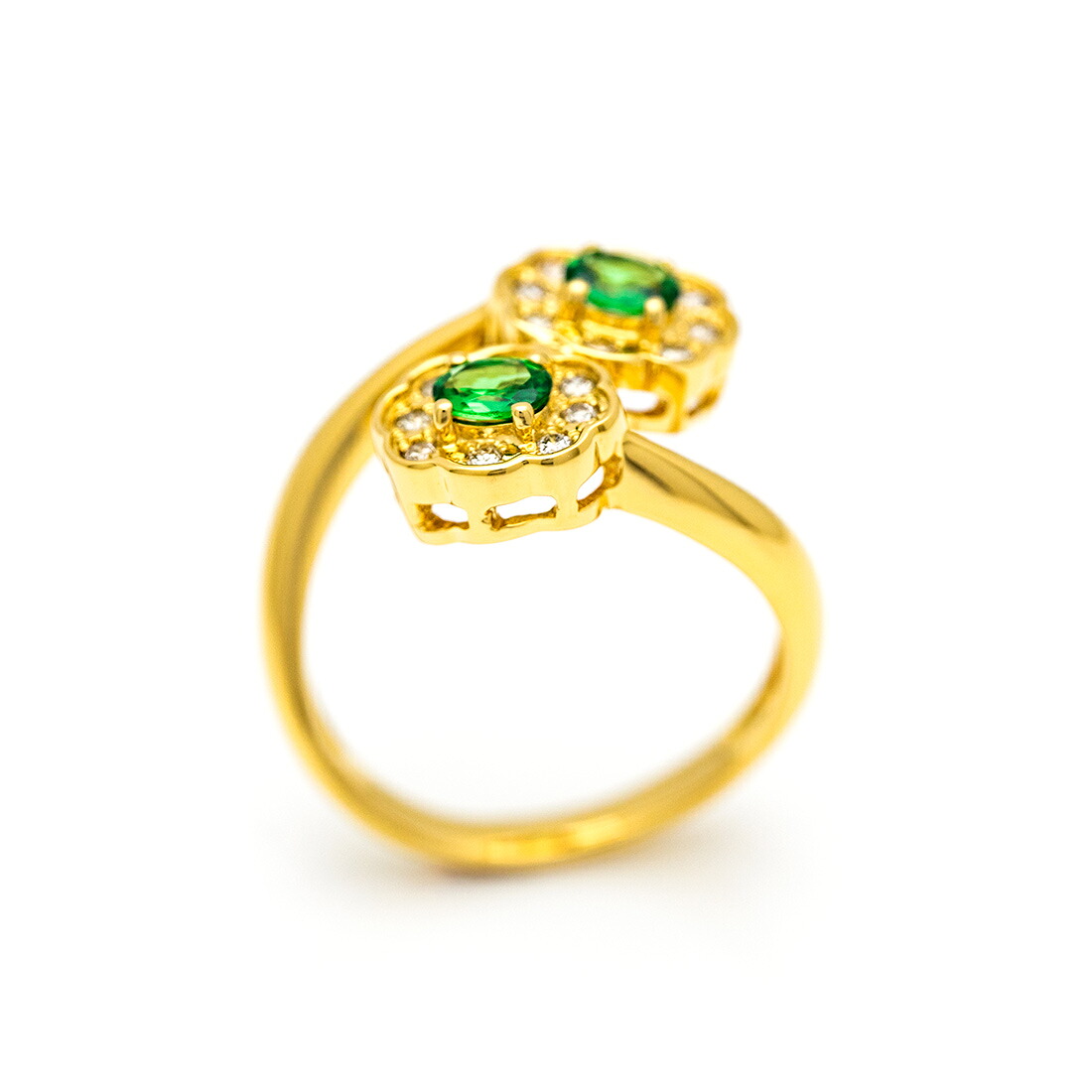 umu -アム- FINE JEWELRY STUIDIOグリーンガーネット ダイヤモンド フラワーモチーフ リングrg0060_s.jpg