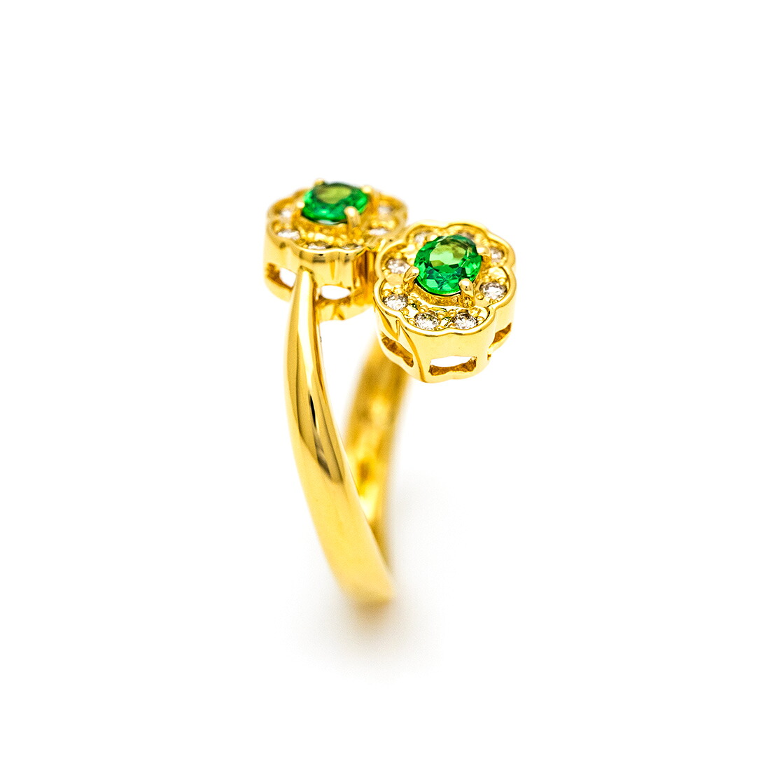 umu -アム- FINE JEWELRY STUIDIOグリーンガーネット ダイヤモンド フラワーモチーフ リングrg0060_y.jpg