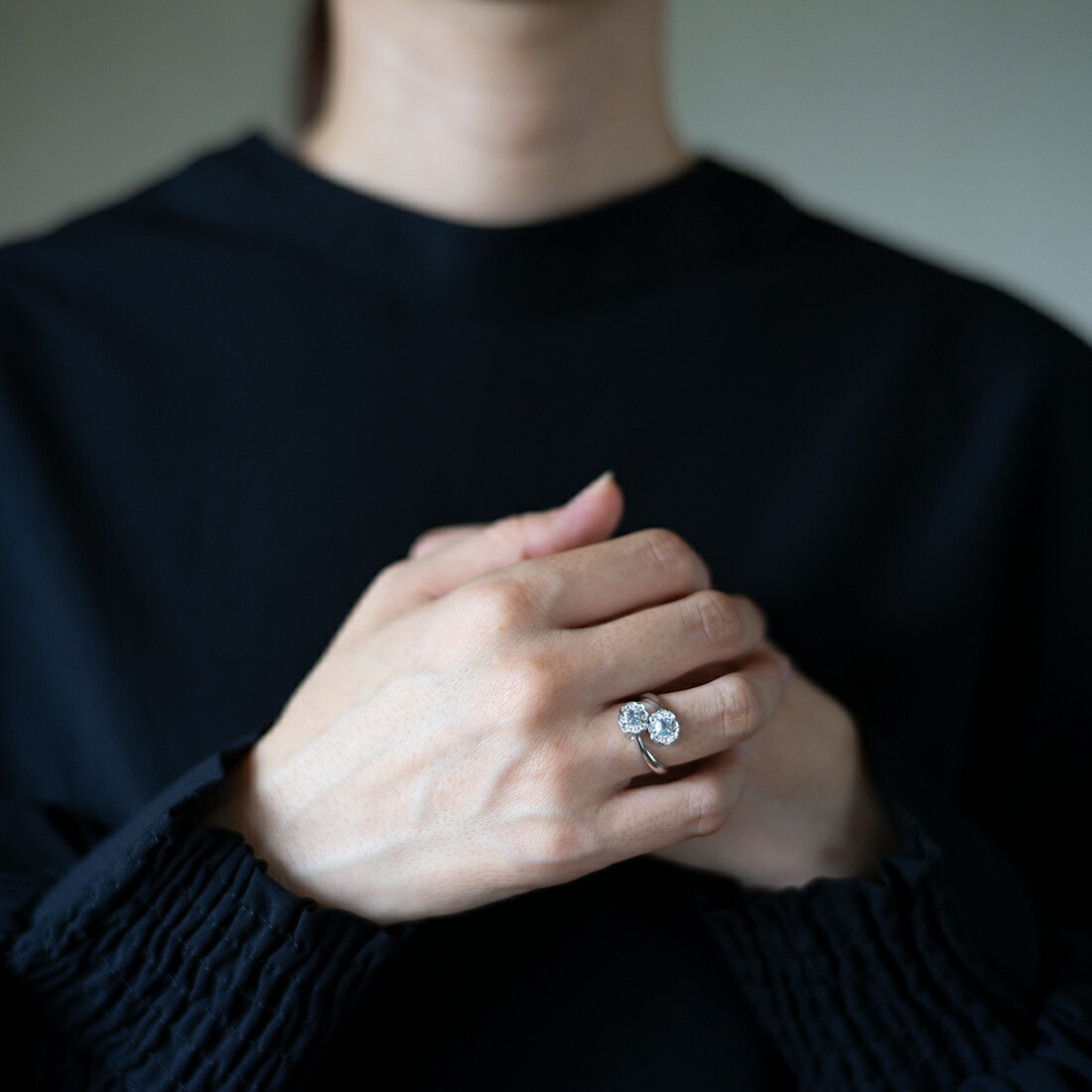 umu -アム- FINE JEWELRY STUIDIOアクアマリン ダイヤモンド フラワーモチーフ リングrg0067_i2.jpg
