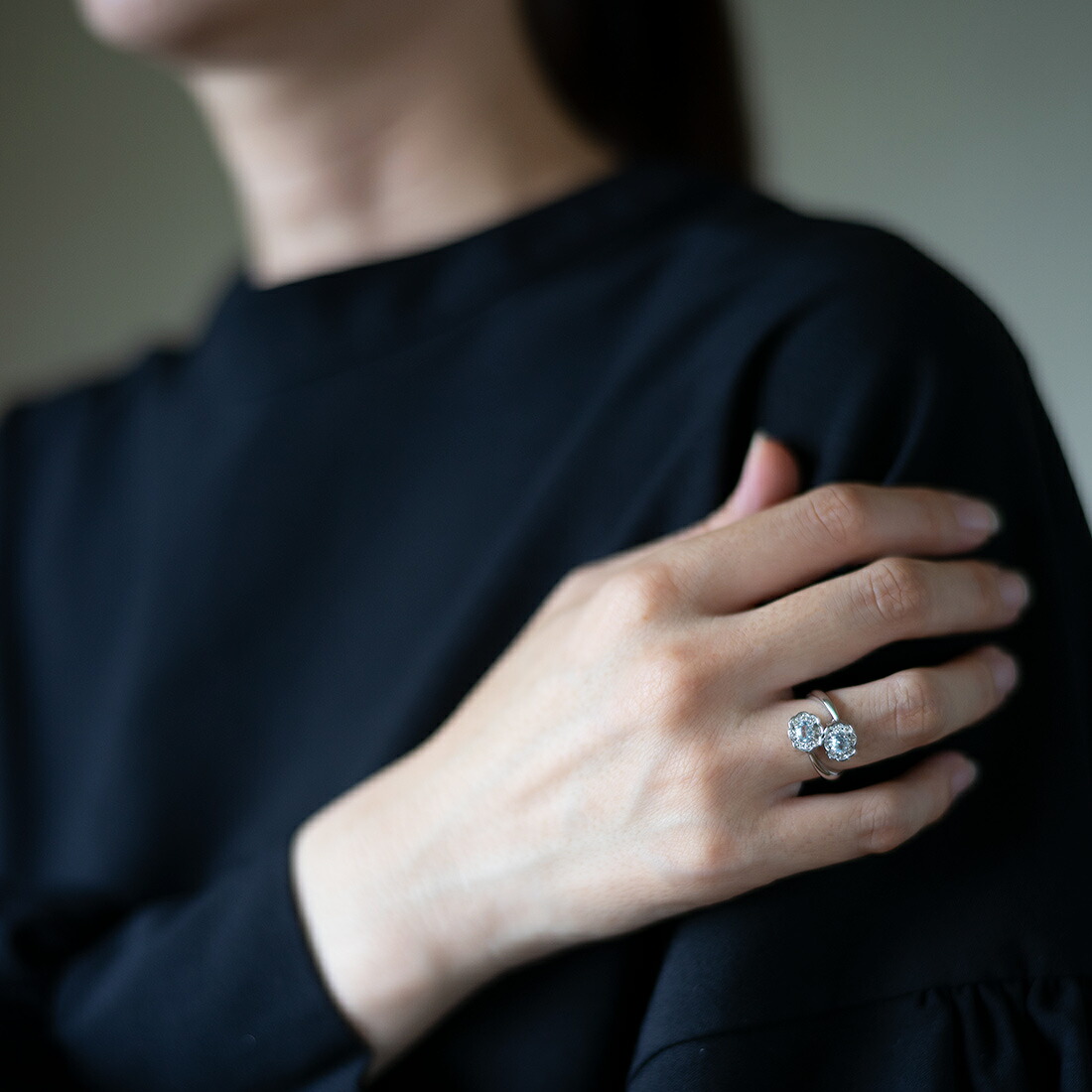 umu -アム- FINE JEWELRY STUIDIOアクアマリン ダイヤモンド フラワーモチーフ リングrg0067_i3.jpg