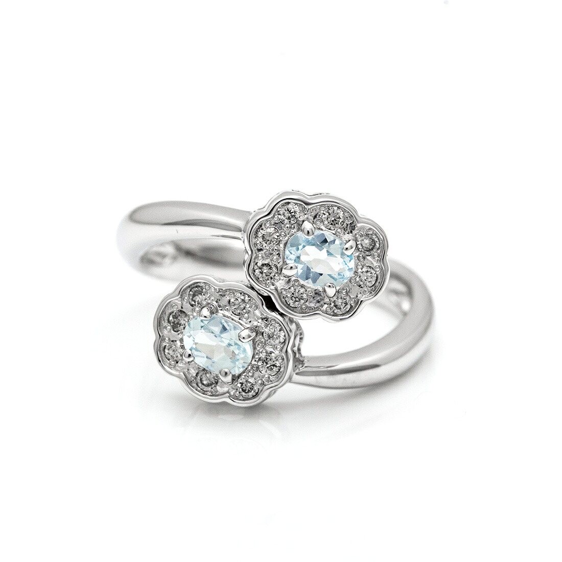 umu -アム- FINE JEWELRY STUIDIOアクアマリン ダイヤモンド フラワーモチーフ リングrg0067_m.jpg