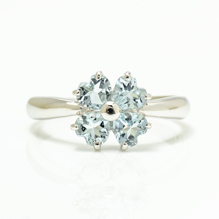 K18アクアマリンリング0.51ct⭐︎フラワーモチーフ⭐︎ リング アクアマリン サンタマリアアクアマリン 指輪」の人気