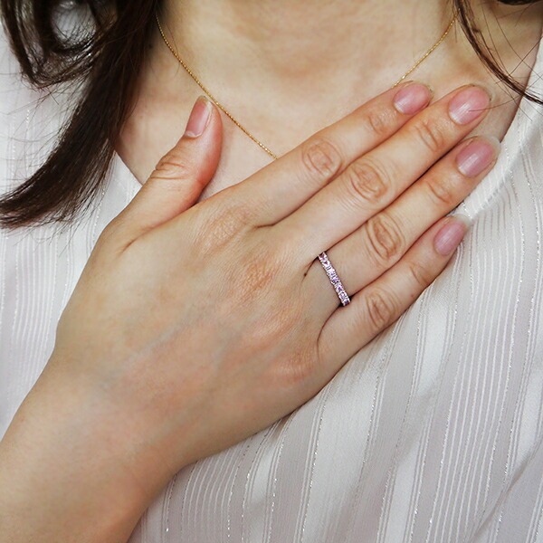 umu -アム- FINE JEWELRY STUIDIOK18 ピンクサファイア フルエタニティリングrg0112_i2.jpg