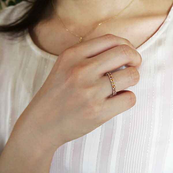 umu -アム- FINE JEWELRY STUIDIOK18 オレンジサファイア フルエタニティリングrg0125_i2.jpg