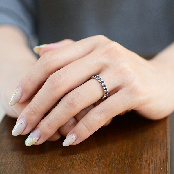 K18 カラーチェンジガーネット フルエタニティリング[商品番号:RG0129