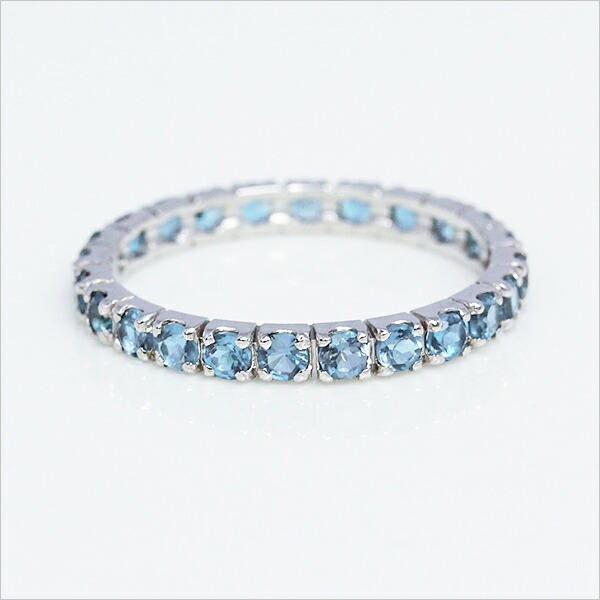 K18 ブルートパーズ フルエタニティリング[商品番号:RG0133] | umu