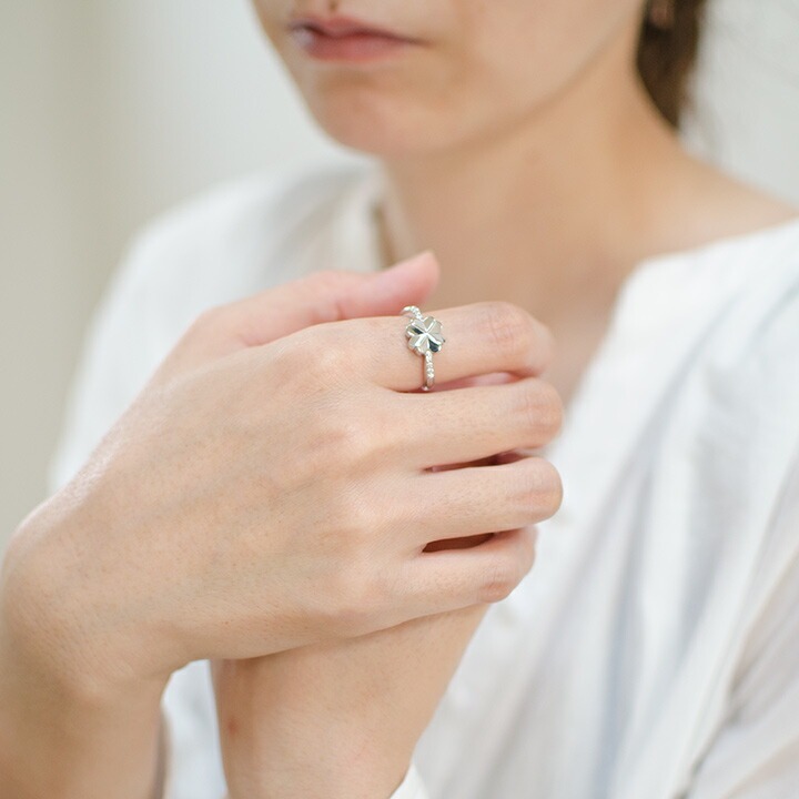 umu -アム- FINE JEWELRY STUIDIOK18 ダイヤモンド クローバーモチーフ リングrg0174_i2.jpg