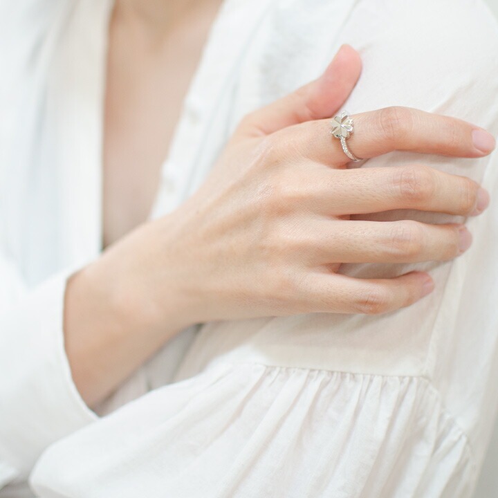 umu -アム- FINE JEWELRY STUIDIOK18 ダイヤモンド クローバーモチーフ リングrg0174_i3.jpg