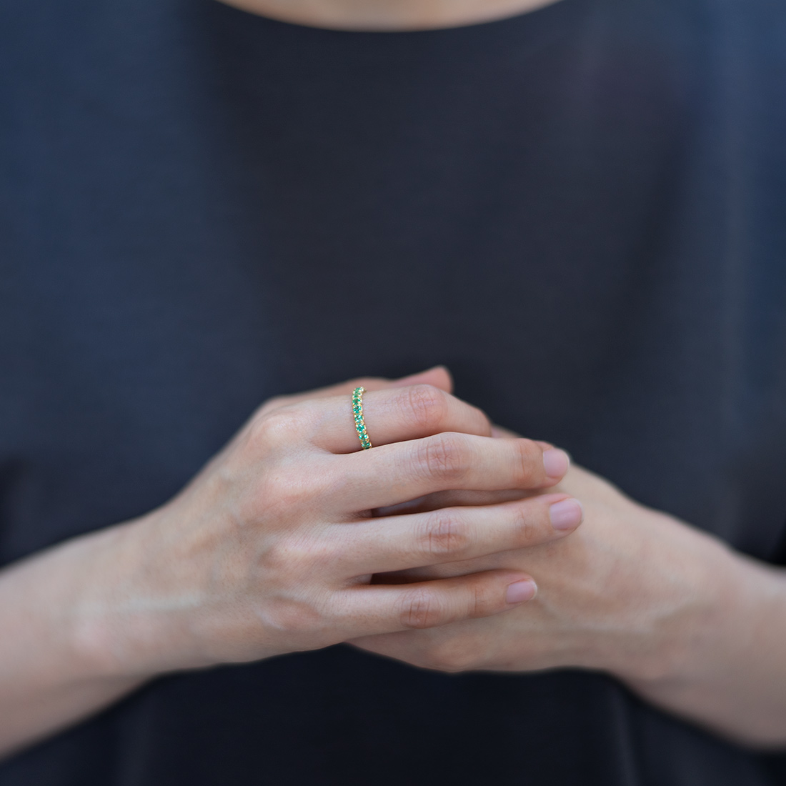 umu -アム- FINE JEWELRY STUIDIOPT900 エメラルド フルエタニティ リングrg0179_i2.jpg