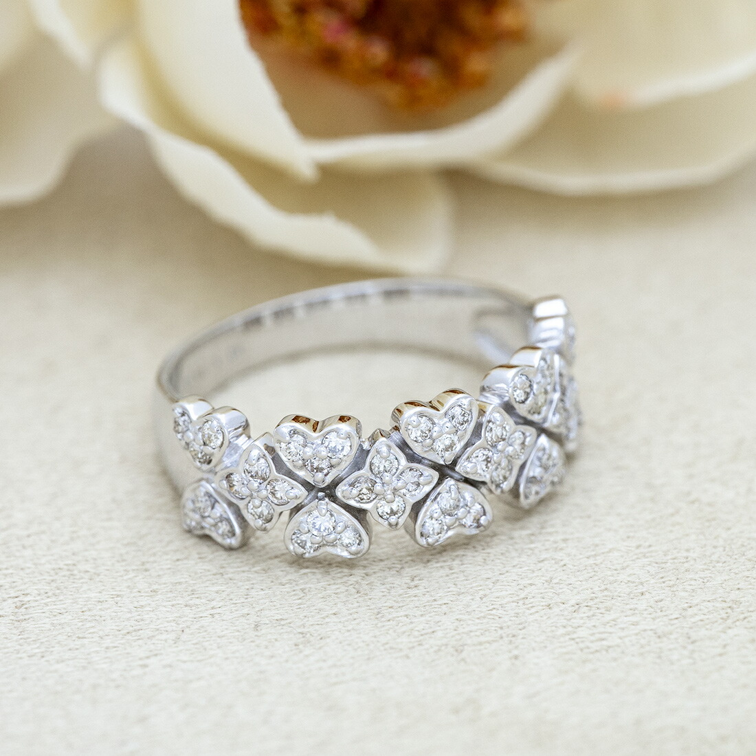 umu -アム- FINE JEWELRY STUIDIOダイヤモンド ハートフラワー  リングrg0193_1.jpg