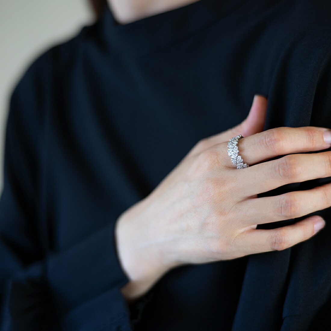 umu -アム- FINE JEWELRY STUIDIOダイヤモンド ハートフラワー  リングrg0193_i3.jpg