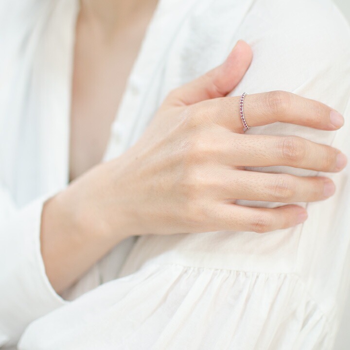 umu -アム- FINE JEWELRY STUIDIOK18 ロードライトガーネット エタニティリング「fila」rg0217_i3.jpg