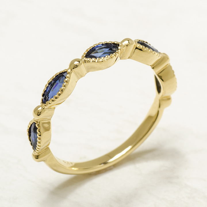 K18 マーキス ブルーサファイア リング[商品番号:RG0251] | umu -アム