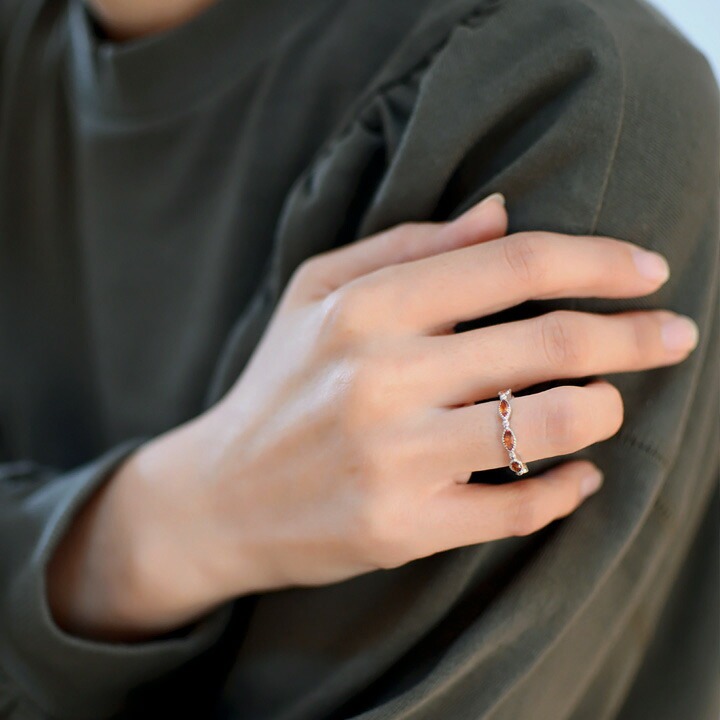 umu -アム- FINE JEWELRY STUIDIOK18 マーキス オレンジサファイア リングrg0255_i3.jpg
