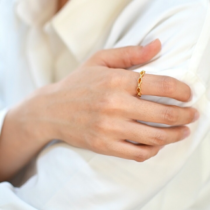 umu -アム- FINE JEWELRY STUIDIOK18 マーキス シトリン リングrg0261_i3.jpg